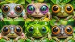 © Alon - Set of 6 Colorful Different Open Eyes / Huge Size