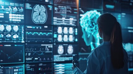 Artificial Intelligence in Healthcare Diagnosis, artificial intelligence in healthcare diagnosis with an image showing AI algorithms analyzing medical images, AI