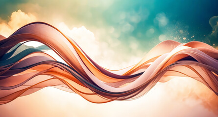 Poster - Abstract Colorful Swirling Silk Background