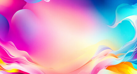 Poster - Abstract Colorful Background with Wavy Lines and Gradient Colors