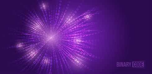 Leinwandbilder - Binary code, artificial intelligence. Program code. Computer background of numbers. Sphere consisting of data. Analytics, sorting, structuring, transferring information. Blue background with data flow