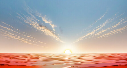 Canvas Print - Sunset Over a Red Sea