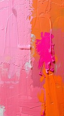 Wall Mural - pink and orange paints wallpaper - generative ai