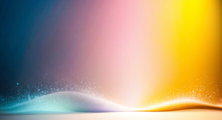 Poster - Abstract Gradient Background with Wavy Line and Sparkles