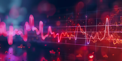 Poster - Visualize Hearts Electrical Activity Over Time Period Update Cardiogram Banner. Concept Cardiogram Visualization, Heart's Electrical Activity, Time Period, Banner Design, Update Cardiology