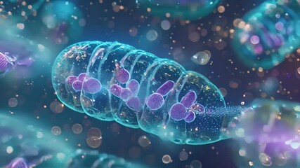 Poster - Focusing on a single cell we can see the presence of large rounded structures known as mitochondria which house the mitochondrial DNA.