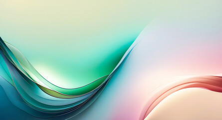 Wall Mural - Abstract Pastel Gradient Background with Curved Lines