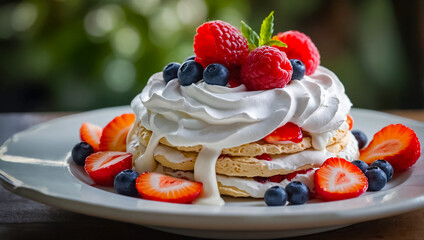 Canvas Print - Pavlova Cake, traditional dessert of Australia