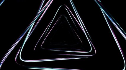 Wall Mural - experience a striking neon triangle tunnel featuring a captivating abstract aesthetic design. design