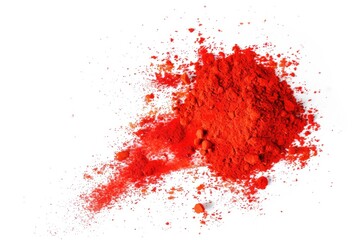 Wall Mural - A pile of bright red powder on a white surface, suitable for use in still life or beauty shots