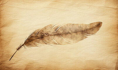 Feather on Old Paper