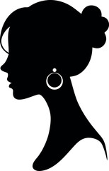 Wall Mural - Silhouette profile of a woman. Universal sign on isolated background.