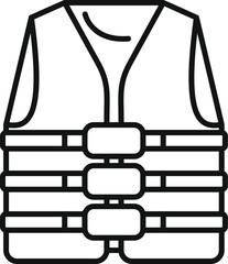 Wall Mural - Simple line drawing of a life jacket for safety and protection while swimming