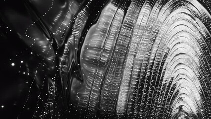 Wall Mural - fiber optic light patterns in black and white create stunning visual effects with a futuristic vibe.