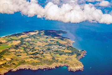 Wall Mural - belle ile en mer island from aerial view in french brittany in morbihan 