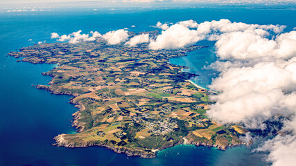 Wall Mural - belle ile en mer island from aerial view in french brittany in morbihan 