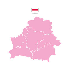 Wall Mural - Silhouette and colored (pink) belarus map vector illustration map Europe