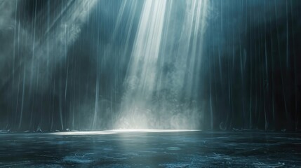 Wall Mural - Empty stage with light beam close up