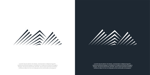 Wall Mural - mountain vector logo template made with lines	
