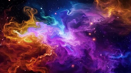 Poster - A swirling, colorful nebula fills the frame against a backdrop of twinkling stars.