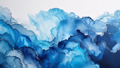 Canvas Print - featuring a blend of azure and indigo this artistic watercolor texture is ideal for contemporary art backgrounds or decorative elements