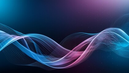 Wall Mural - neon wave background abstract background with a purple and blue gradient color waves wavy lines curved shapes fluid motion effect