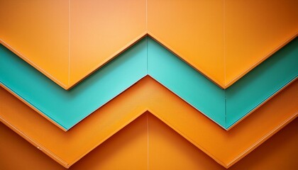 Poster - a bright amber backdrop with a solid aqua zigzag