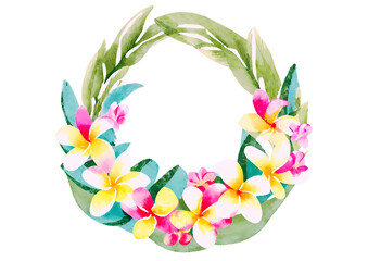 Poster - plumeria flower wreath flame