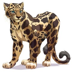 Clouded Leopard Classic fashion cartoon isolated whitebackground