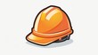 © Damerfie - A digital illustration of an orange hard hat set against a serene grey background, symbolizing safety and protection for construction and industrial personnel.