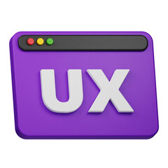 ux design 3d icon isolated on the transparent background