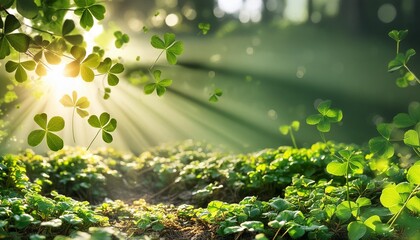 Canvas Print - rays shamrock border