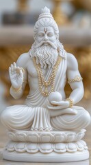 Wall Mural - A statue of a bearded man holding a ball in his hand, Brahma