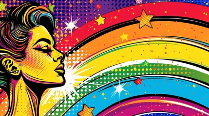 Wall Mural - The banner features a variety of individuals, representing the diverse faces of the LGBT community.