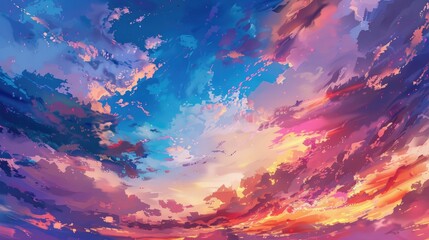 The colorful and beautiful evening sky