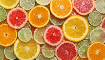 Wall Mural - sliced citrus fruits background sliced citrus fruits background