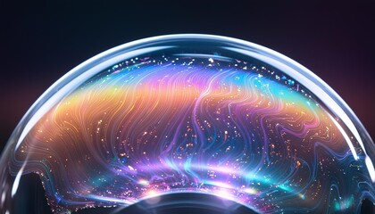 Wall Mural - shimmering bubble in 3d render iridescent and mesmerizing