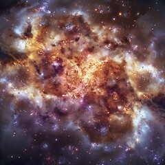 Wall Mural - focus the bright and energetic nucleus of a galaxy where a supermassive black hole lurks at the cent