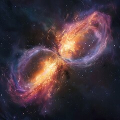 Wall Mural - capture bustling activity at the center of a galaxy where stars swirl around a supermassive black ho