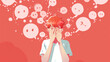 © Anna - illustration of a distressed person covering his face, surrounded by speech bubbles with question marks, conveying confusion, stress, and overwhelm