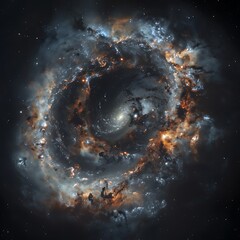 Wall Mural - photograph distinctive barshaped structure at the center of a barred spiral galaxy 169 image 1 capta