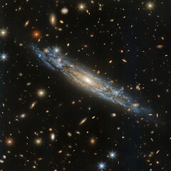 Wall Mural - highlight polar disk of gas and dust surrounding a galaxy providing insights into its formation hist