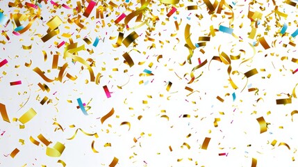 Wall Mural - The vibrant confetti is scattered against a transparent background, allowing for seamless integration into any project.