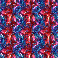 inflated holo flowers background, repeatable seamless background pattern tile