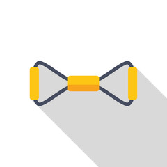 Sticker - Resistance band icon in flat style representing working out, fitness training, and physical exercise