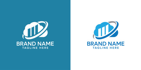 cloud logo vector for software house, software developer, web developer, web hosting, domain, cloud 