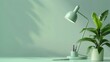 © Lem - Minimalist Desk with Lamp, Plant and Pens.