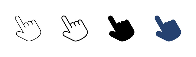 Poster - Hand cursor icon set. click icon vector. hand click. pointer