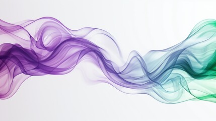 vector illustration of purple and green abstract background with flowing lines on a white background