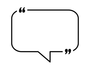 Wall Mural - quote text box in the shape of a speech bubble with quotation marks isolated on a transparent backgr